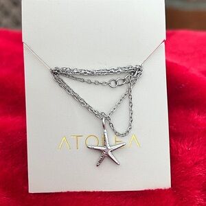 Atolea designer beachwear Silver Starfish Pendant Necklace